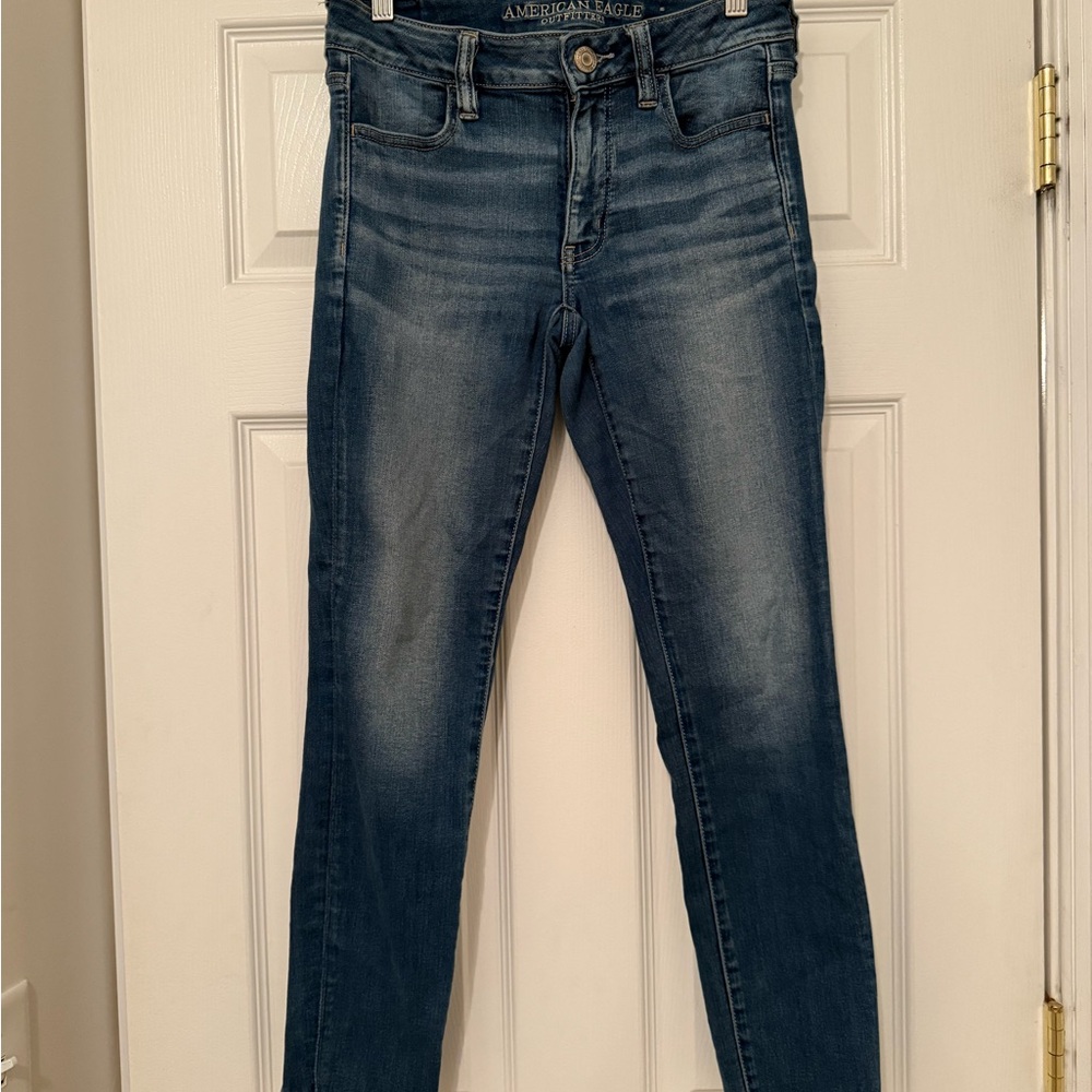 American Eagle Outfitters Women's Dark Blue Skinny Jeans